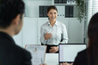 © Kawee - Asian beautiful woman talk with hr manager for job interview in office.