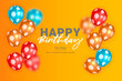 Happy birthday holiday party background with balloons.