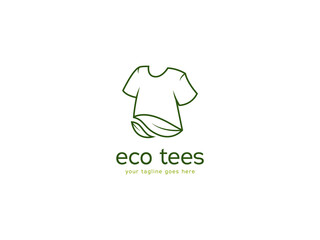 eco friendly tee tshirt maker brand logo in outline style pictogram icon