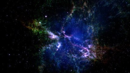 abstract 3d digital art flight into the crab nebula pulsar galaxy in the constellation taurus with g