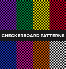 Checkerboard Pattern Seamless Backgrounds With Swatches