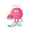 brain no brain vector. cartoon character