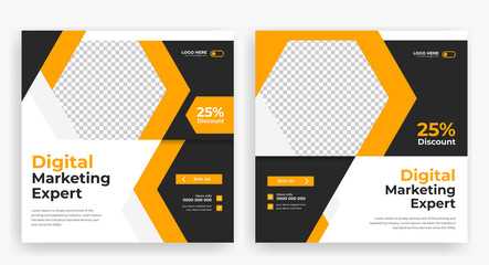 Wall Mural - Corporate Social Media post banner template, Digital business marketing editable banner design