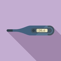 Poster - Digital thermometer icon flat vector. Infrared temperature