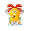 jingle bell with duck buoy cartoon. cartoon mascot vector