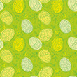 Seamless green pattern Easter Eggs. The perfect background for greetings cards, invitations, wallpaper, fabrics print, posters, wrapping, pack paper. Easter collection with flat design. EPS 8