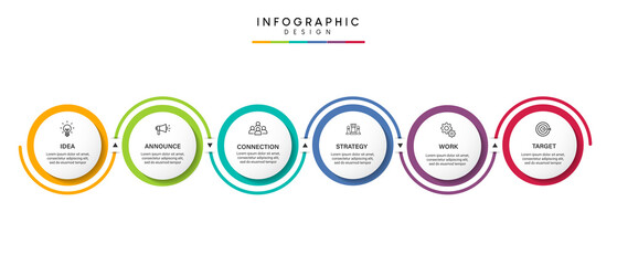 Steps business timeline process infographic template design with icons