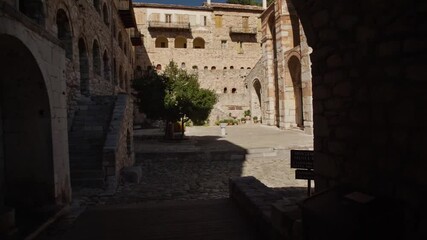 Wall Mural - Creeping through entrance to ancient greek location