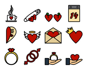 Poster - Valentine Icon Set