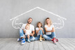 © Sunny studio - Family New Home Moving Day House Concept