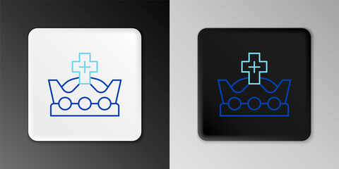 Wall Mural - Line King crown icon isolated on grey background. Colorful outline concept. Vector