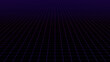 © uladzimirzuyeu - Neon grid background. Futuristic digital syntwave colored lines on a black empty surface glowing in the void. New retro wave and retro 80s concept.
