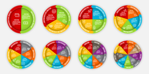 Vector set infographic circle. template diagrame for presentation.
