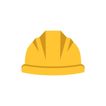 Construction Helmet Icon In Flat Style. Safety Cap Vector Illustration On Isolated Background. Worker Hat Sign Business Concept.