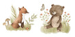 © Bianca - Woodland Animals watercolor forest illustration baby illustration