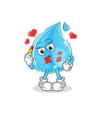 Canvas Print - water drop make up mascot. cartoon vector