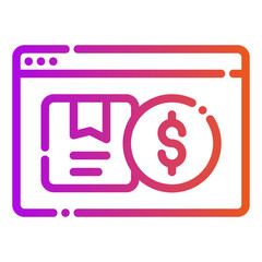 Poster - browser product money packet package box transaction buy purchase ecommerce icon