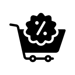 Canvas Print - trolley cart discount price add to cart ecommerce icon