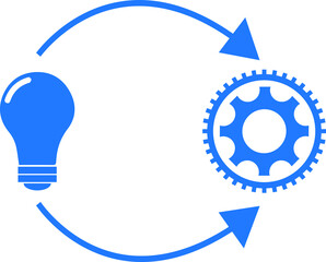 Project implementation icon blue version