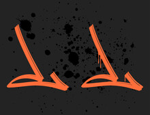 Marker Graffiti Font, Handwritten Typography Vector Illustration Letter L