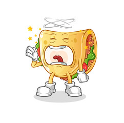 Wall Mural - taco yawn character. cartoon mascot vector