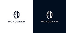 Leaf Style Initial Letter FQ Monogram Logo.