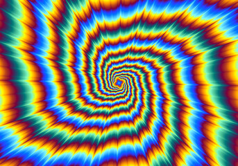 Wall Mural - pulsing fiery star. optical illusion of movement.