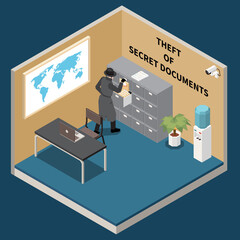 Spy Isometric Illustration