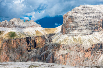 Beautiful panoramic landscape of Italian dolomites Alps