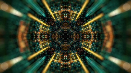 Wall Mural - science fiction futuristic grid elements. graphic for data center, server, internet, speed. futurist