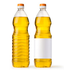 Sticker - vegetable or sunflower oil in plastic bottle