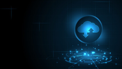 Wall Mural - cloud computing storage technology background digital data services innovation concept