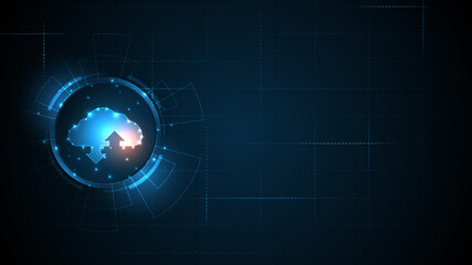 Wall Mural - cloud computing storage technology background digital data services innovation concept