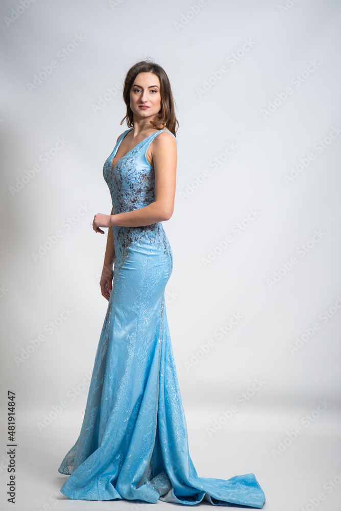 women dressed and nude Gorgeous Young Blonde Woman in Exquisite Long Dress with Lace Top. Attractive Female Model in Elegant Dress Posing Stock Photo The Nat Ribbed Knit Shell Embellished Maxi Dress features a flattering fitted silhouette Wedding Dress High Neck Line
