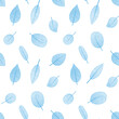 Seamless illustrated pattern with leaves