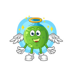 chemical tube angel with wings vector. cartoon character