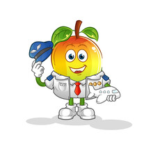 Mango Pilot Mascot. Cartoon Vector