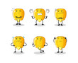 corn kernel angry group character. cartoon mascot vector