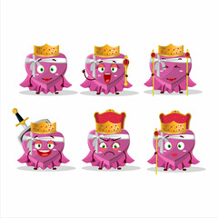 Sticker - Queen and her magic clothes cartoon of pink love gift box wearing tiara