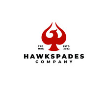 Red Eagle Bird Spades Logo Concept Vector Illustration