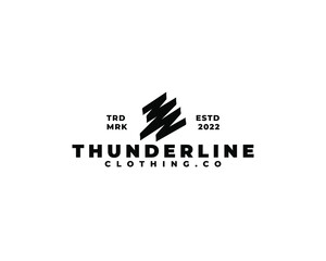 Abstract scribble thunder logo concept vector illustration