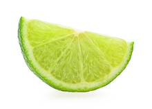 Green Lemon On White Background