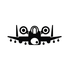 Wall Mural - Assault aircraft icon vector isolated on white, sign and symbol illustration.