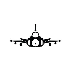 Wall Mural - Fighter aircraft icon vector isolated on white, sign and symbol illustration.