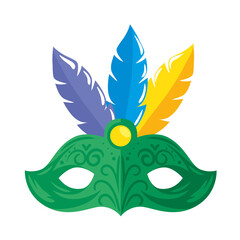 Wall Mural - mardi gras green mask