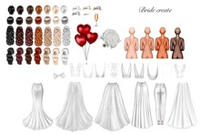 Set Collect Your Bride. A Large Selection Of Images. Beautiful Bride