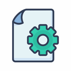 Wall Mural - setting document file paper page configuration single isolated icon with filled line style