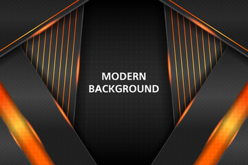 Wall Mural - Modern background diagonal overlapped shape with orange gradient