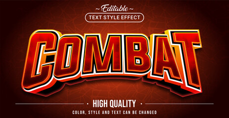 Wall Mural - Editable text style effect - Combat text style theme.