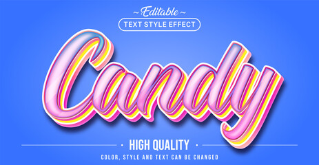 Wall Mural - Editable text style effect - Candy text style theme.